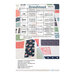 Pattern instructions chart titled “Grandstand” with quilt block measurements and fabric amounts.