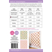The back of the Simply Scraps pattern by modernly morgan with dimensions and fabric requirements.