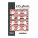 Front of the Jelly Ghosts pattern by Modernly Morgan featuring a quilt with rows of ghosts. 
