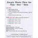 Text guide for “Simply Words Thru the Year * Nov * Give” cross-stitch pattern, showing chart info, finished sizes, and floss colors.
