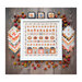 Finished Pumpkin Hollow cross stitch pattern inside of a white frame surrounded by small pumpkins, fabrics from Moda's Birch and Willow fabric line, and smaller accent pillows.