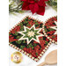 A close up on the square hot pad, showing details on the fabric prints and colors.