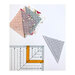 A"line"ment Tape being used to mark a measurement on a square ruler next to a medley of fabrics.