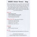 Pattern page titled “Bake Stitch Towel & Bag” with stitch and floss info.