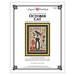 front cover of the October Cat pattern featuring a digital image of the cross stitch pattern framed