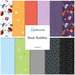 Digital collage of the available yardage fabrics from the Book Buddies fabric collection.