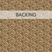 Tan fabric with a dense espresso brown and tonal floral design; a transparent banner at the top reads "Backing." 