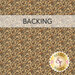 Tan fabric with a dense espresso brown and tonal floral design; a transparent banner at the top reads "Backing." 