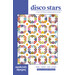 Front of the pattern featuring a quilt with rows of patchwork stars and small blocks, set across a white background with the title and designer.