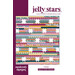 Front of the pattern featuring a quilt with rows of patchwork stars and strips, set across a white background with the title and designer.