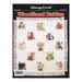Back cover of the Woodland Babies cross stitch pattern with the finished afghan design fully stretched out and squared on a black background.