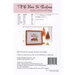 Back cover of the I'll Be Home For Christmas cross stitch pattern with a legend of the needed DMC floss, the stitch count, size, and recommended fabric above a picture of the finished pattern.