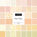 A fabric collage of pastel daisy fabrics from the Dear Daisy collection by Moda. 
