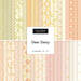 A fabric collage of pastel daisy fabrics from the Dear Daisy collection by Moda. 
