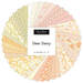 A spiral fabric collage of pastel daisy fabrics from the Dear Daisy collection by Moda. 