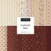 Digital collage of the 10" Square Bundle from the Cardinal's Nest fabric collection.
