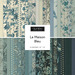 Digital collage of the Layer Cake Bundle from the La Maison Bleu fabric collection.