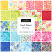 Collage of floral watercolor fabrics from the Fresh Picked Fantasy collection.