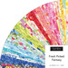A fanned collage of floral watercolor fabrics from the Fresh Picked Fantasy collection.