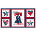 A fabric panel featured in the Freedom and Glory Collection by Wilmington Prints. 