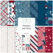 A collage of fabrics featured in the Freedom and Glory Collection by Wilmington Prints