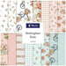 A fabric collage featuring shabby and pretty fabrics from the Nottingham Rose collection by White Owl Textiles. 