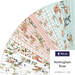 A fanned fabric collage featuring shabby and pretty fabrics from the Nottingham Rose collection by White Owl Textiles. 