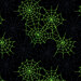 A glow int he dark representation of the spider webs. 