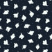 A deep indigo fabric with scattered ghosts and stars.