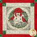 A head on close up of one of the album blocks, showing details on a block with a wreath and the words, "Peace, joy, and love."