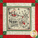 A head on close up of one of the album blocks, showing details on a block with Santa in his sleigh and the words, "Wishing a Merry Christmas to all!"