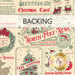 Cream swatch of fabric with a green and red newsprint style design; a transparent banner at the top reads "Backing." 