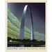 Fabric panel with a park poster design for Gateway Arch National Park depicting a scene of the arch at night.