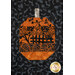A close up on a patchwork pumpkin, showing details on the patchwork as well as fabric colors and prints.