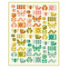 Mockup of the completed quilt, colored in a rainbow of prints from the Popcorn collection.