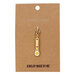 Gold enamel charm featuring a gold, decorative enamel rotary cutter with a lobster claw clasp attached to its brown packaging
