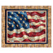 A panel featuring a rustic American flag. 