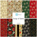 Digital collage of the available yardage fabrics from the Songs of Santa fabric collection.