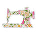 pink, orange, and green floral sewing machine magnetic needle minder, isolated on a white background.