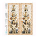 Textured tan and white project panel fabric with a stack of elephants, monkeys, meerkats, and snakes.
