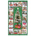 Christmas panel with a decorated model tree at the center, surrounded by various holiday scenes featuring squirrels around the border.