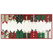 The completed A Gift for You runner colored in red, cream, and mint green fabrics from the Evergreen Wishes collection by Riley Blake Designs, isolated on a white background. 