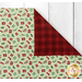 A top down shot of the napkin, folded so as to demonstrate the two reversible prints.