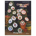 Front cover of the pattern booklet showing the finished ornaments hanging on small Christmas trees.