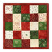 The completed Fusible Grid Hot Pad, colored in red, green, and cream fabrics from the Christmastime collection by Maywood Studio, isolated on a white background. 