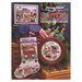 Front cover of the cross stitch pattern with the finished projects staged on a festive background.