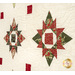 A close up on the patchwork, showing details on the stars, fabrics, and top quilting details.