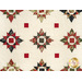 A head on shot of the patchwork, showing details on the layout, fabrics, and top quilting details.
