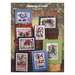 Front cover of the cross stitch pattern with the finished projects staged on a festive background.
