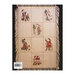 Back cover of the pattern booklet showing the finished afghan blanket splayed out and displayed on a dark background.